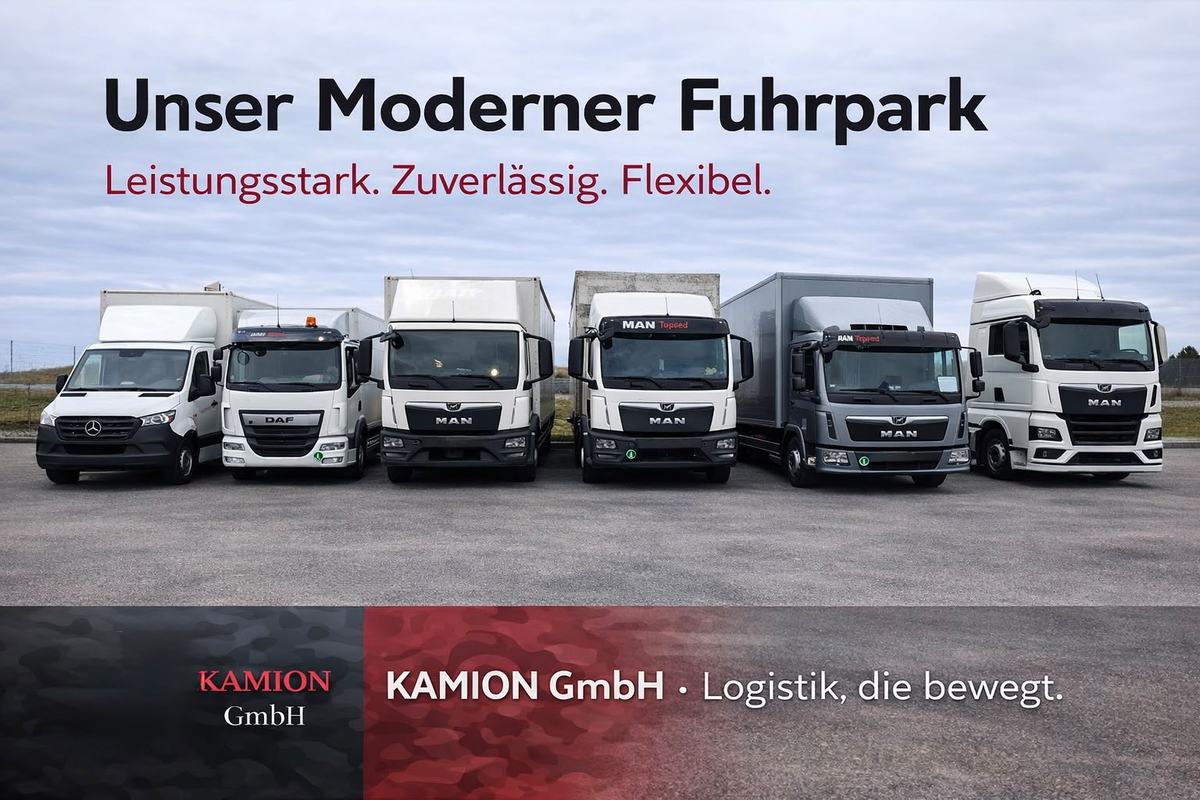 Moderner Fuhrpark der Kamion GmbH